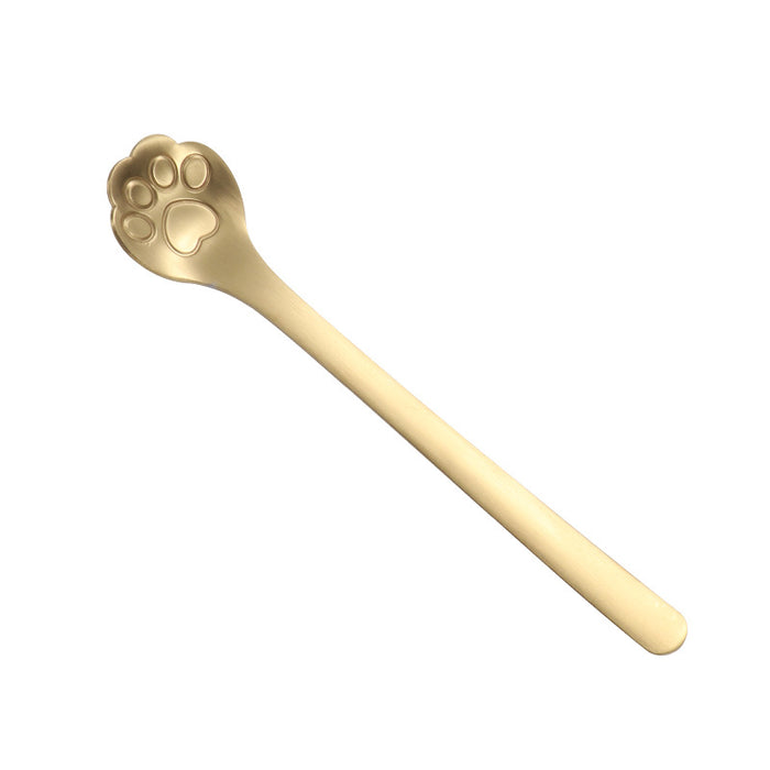 Wholesale Cartoon Cat Claw 304 Stainless Steel Spoon Coffee Spoon Dessert Spoon MOQ≥2 JDC-SN-HuoH001