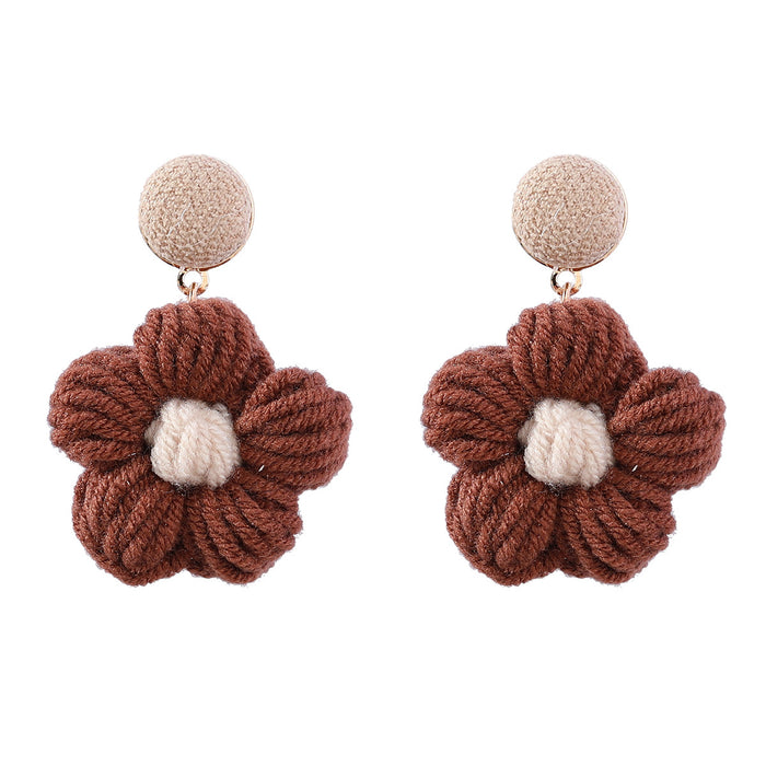 Wholesale Earrings Cotton Woven Flowers JDC-ES-JL1056