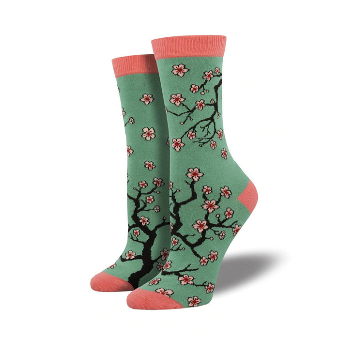 Al por mayor primavera y verano nuevos calcetines de algodón de punto para mujeres Flores de mariposa JDC-SK-Qang001