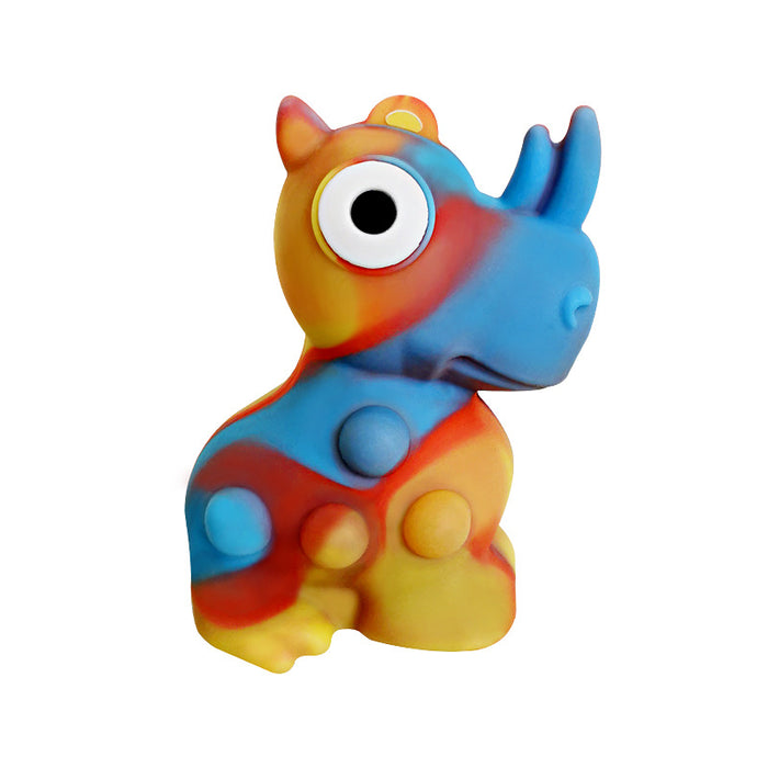 Jewelry WholesaleWholesale 3D Stereoscopic Rhino Children Silicone Rainbow Pinch Toy JDC-FT-Jiuf002 fidgets toy 久孚 %variant_option1% %variant_option2% %variant_option3%  Factory Price JoyasDeChina Joyas De China