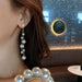 Jewelry WholesaleWholesale S925 Silver Needle Pearl Long Tassel Earrings JDC-ES-Dengy007 Earrings 登云 %variant_option1% %variant_option2% %variant_option3%  Factory Price JoyasDeChina Joyas De China