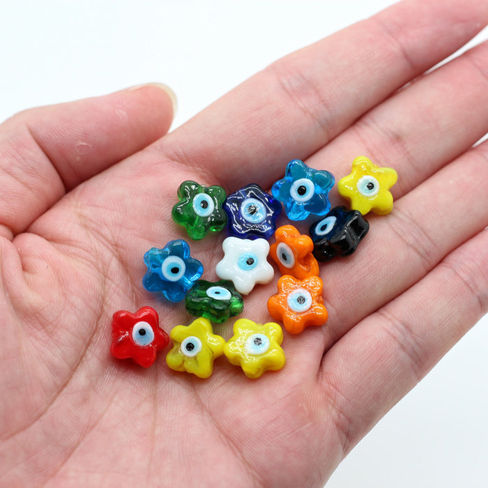 Wholesale Pendant Glass Beads Colorful Flowers Devil's Eye DIY String Beads MOQ≥2 JDC-PT-BiLai004