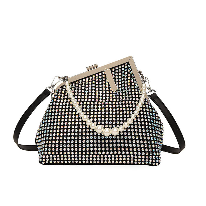 Wholesale Shoulder Bag PU Diamond Pearl Handbag Diagonal Cross JDC-SD-Chiw003