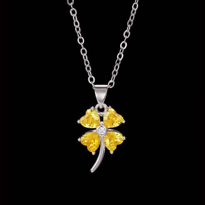 Wholesale pendant colored diamond love women's fashion all-match four-leaf clover JDC-PT-MLJ006