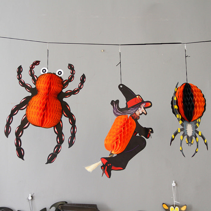 Decoraciones de arañas de Halloween de papel decorativo al por mayor MOQ≥2 JDC-DCN-YIMO002