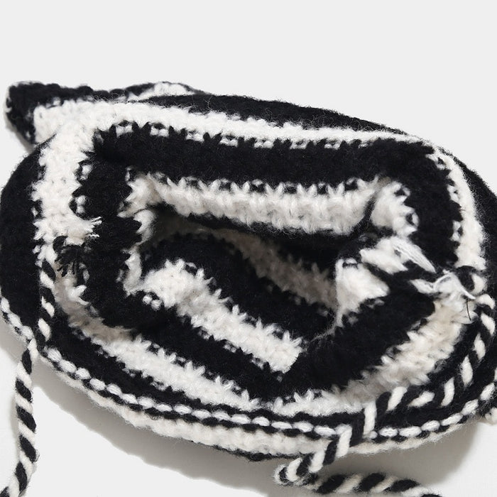 Wholesale Hat Acrylic Little Devil Contrast Color Striped Knit Hat MOQ≥2 JDC-FH-LvYi038