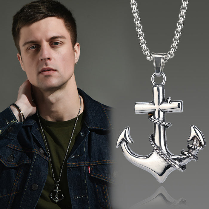 Jewelry WholesaleWholesale Pirates of the Caribbean anchor alloy silver necklace JDC-NE-Jiaow007 Necklaces 娇婉 %variant_option1% %variant_option2% %variant_option3%  Factory Price JoyasDeChina Joyas De China
