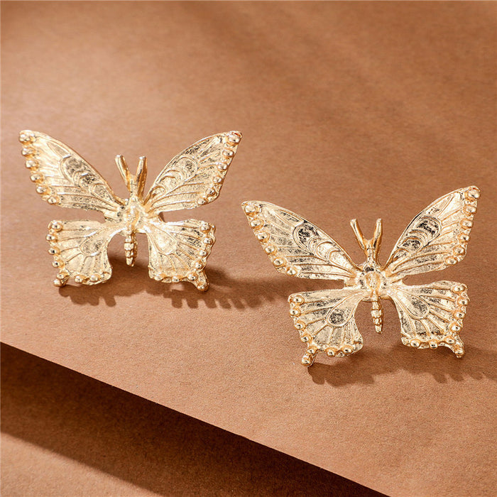 Wholesale Alloy Color Butterfly Earrings MOQ≥2 JDC-ES-lingg008