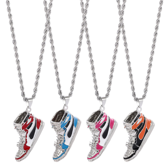 Wholesale Necklace Alloy Sneakers Hip Hop Sweater Chain MOQ≥5 JDC-NE-ZhouX004