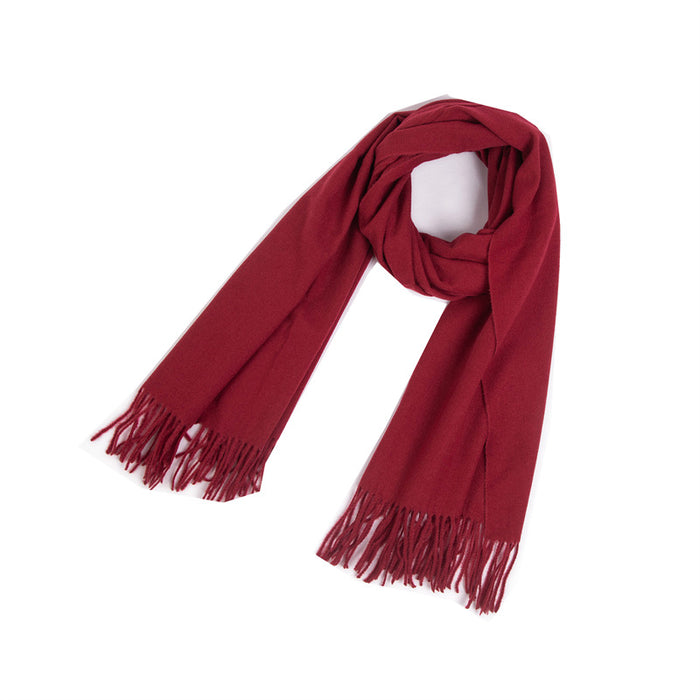 Wholesale Scarf Imitation Cashmere Warm Thick Solid Color Tassel Shawl JDC-SF-Junhao001
