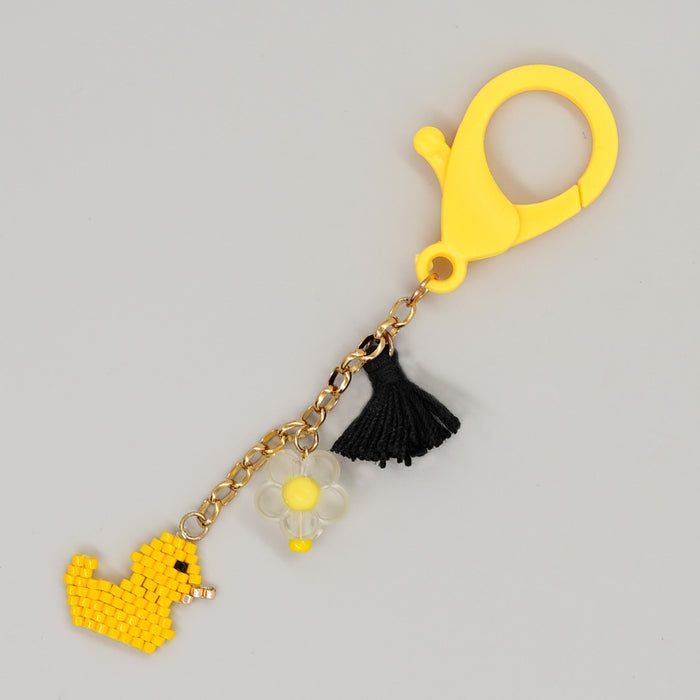 Wholesale Little Yellow Duck Cat Rice Beads Keychain JDC-KC-YXZ004