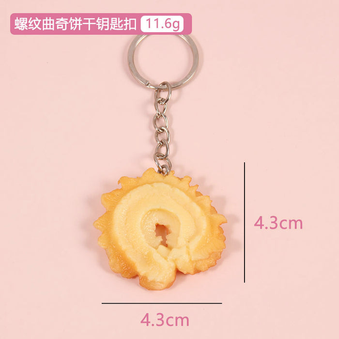 Wholesale simulation cookie keychain pendant cute MOQ≥2 JDC-KC-QHaoo001