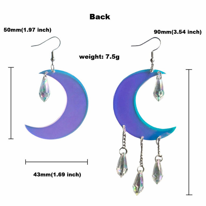 Wholesale Acrylic Colorful Crescent Drop Earrings MOQ≥2 JDC-ES-XUEP043