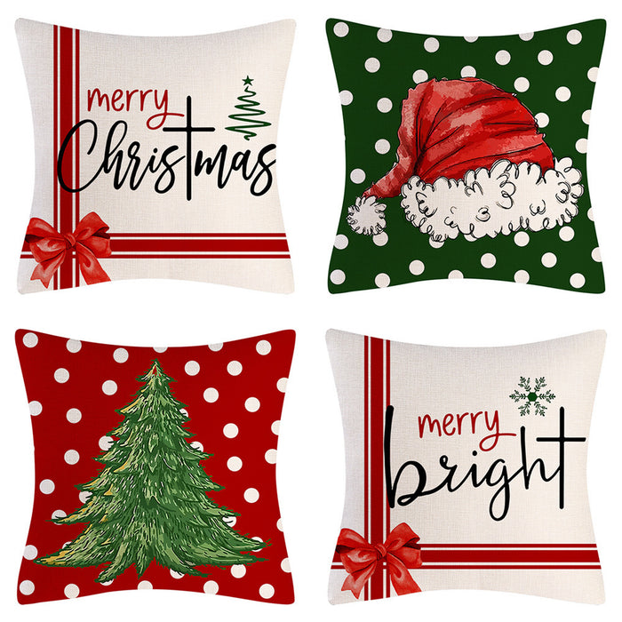 Wholesale Pillowcase Linen Print Christmas Without Pillow MOQ≥3 JDC-PW-LMJ001