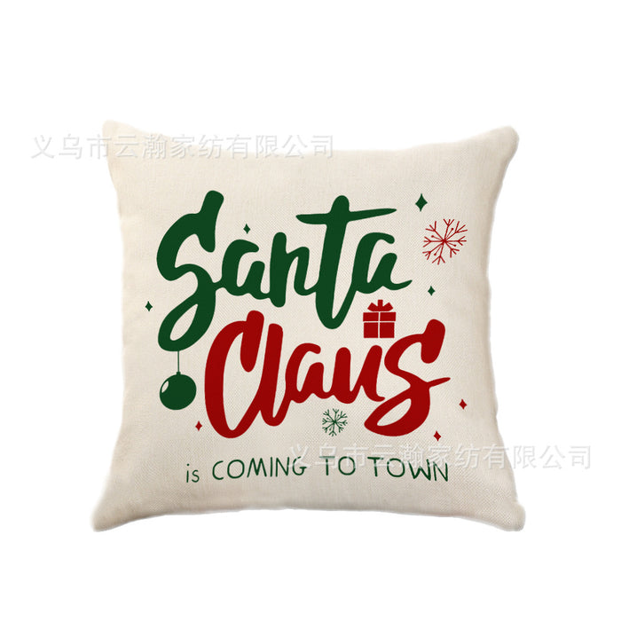 Wholesale Pillowcase Linen Christmas Snowflake Elk Santa Claus MOQ≥2 JDC-PW-Yunhan008