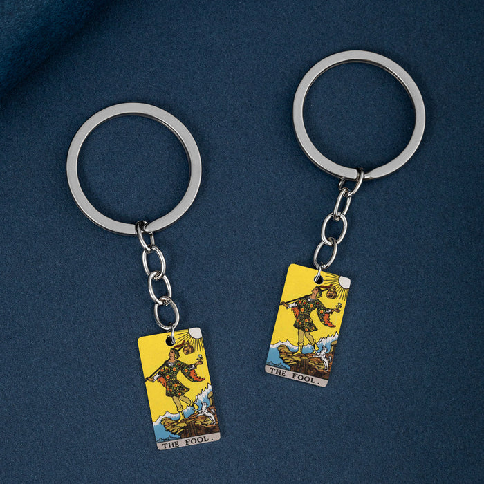 Wholesale Tarot Color Stainless Steel Keychain MOQ≥2 JDC-KC-HuanYu003