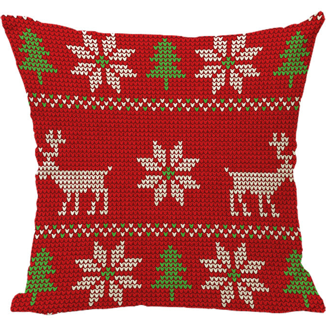 Casa de almohada impresa de lino rojo de Navidad al por mayor JDC-PW-DEXI001