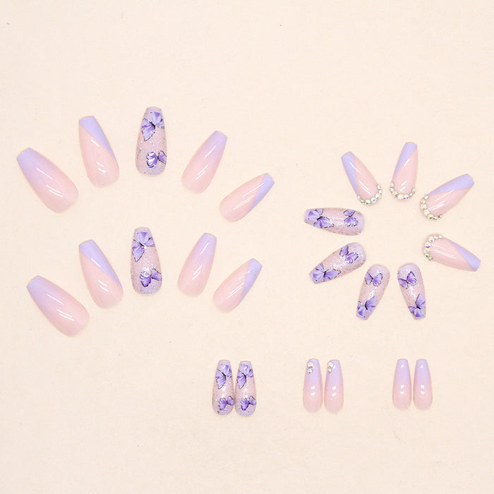 Pegatizas de uñas de resina de mariposa de diamante brillante al por mayor jdc-ns-qih028