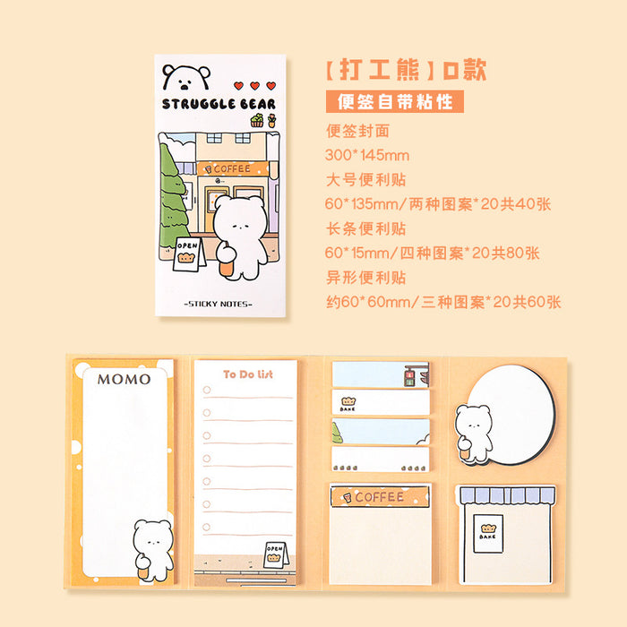 Wholesale Double Adhesive Paper Cartoon Boxed Notes Stickers MOQ≥2 JDC-ST-chsh003