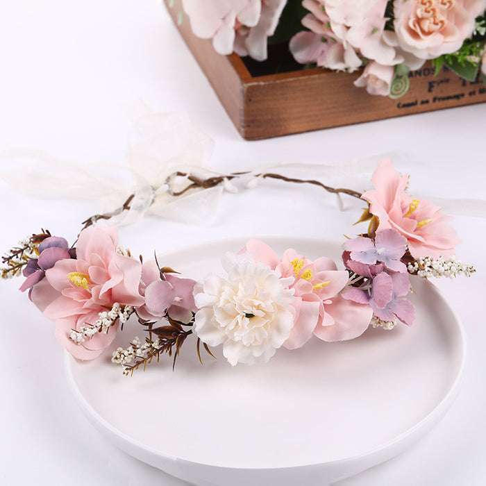 Wholesale Headband Fabric Plastic Bride Simulation Garland Dress Accessories MOQ≥2 JDC-HD-XINY004