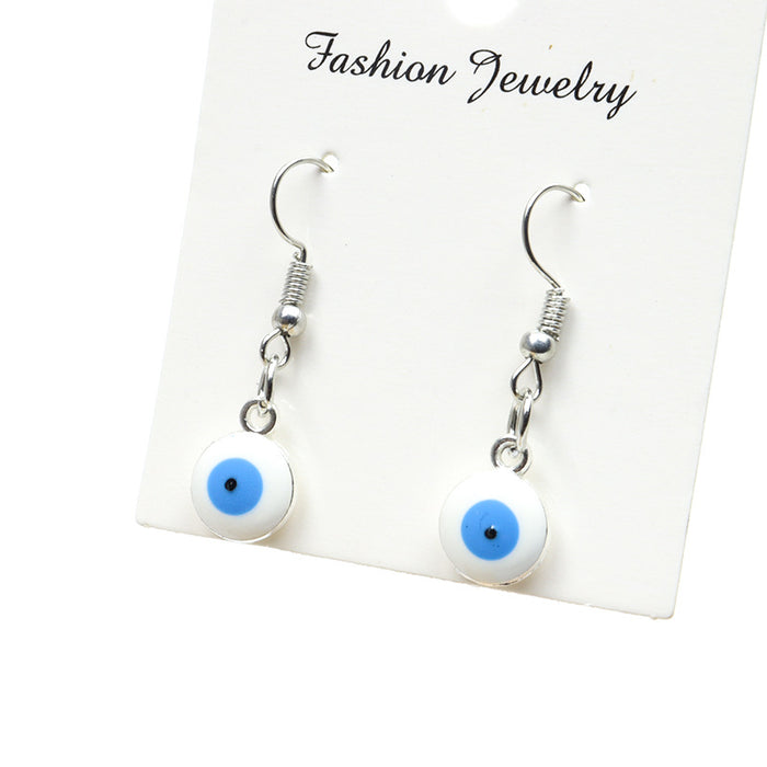 Wholesale Blue Devil Eyes Earrings Double Sided Pendant Ear Hooks JDC-ES-Songx030