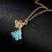 Jewelry WholesaleWholesale Two Butterfly Copper Zircon Gold Necklace JDC-NE-AG147 Necklaces 澳古 %variant_option1% %variant_option2% %variant_option3%  Factory Price JoyasDeChina Joyas De China