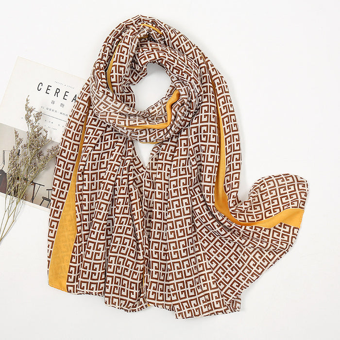 Wholesale Scarf Cotton Linen Large Size Silk Scarf Air Conditioner Shawl JDC-SF-Xiaobang002