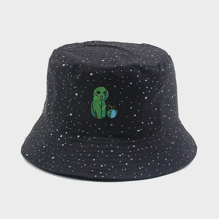 Hat tela al por mayor Hat de cubo bordado alienígena JDC-FH-Shunma010