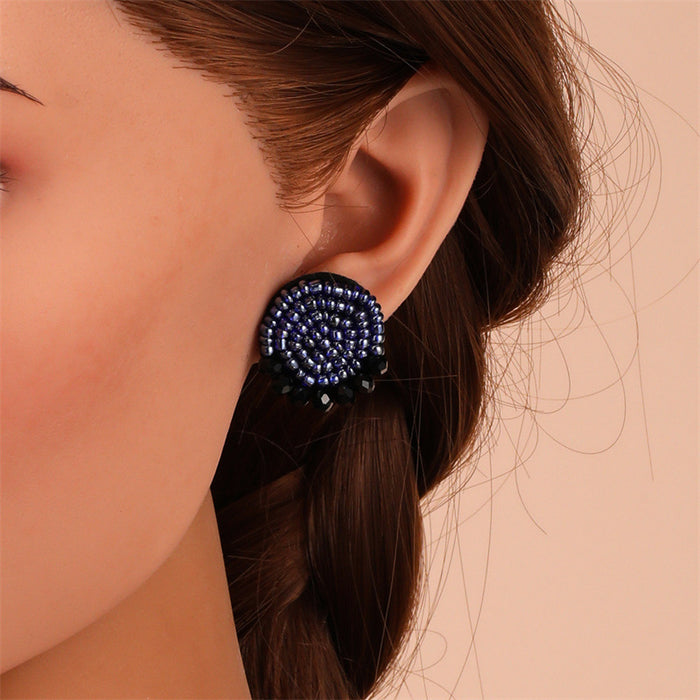 Wholesale Earrings Rice Beads Bohemian Geometric Crystal Stud Earrings JDC-ES-GuTe047