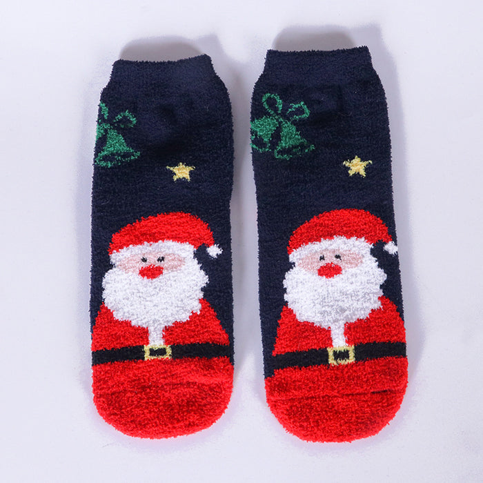 Wholesale Socks Polyester Christmas Cute Cartoon Snow MOQ≥3 JDC-SK-HBen001