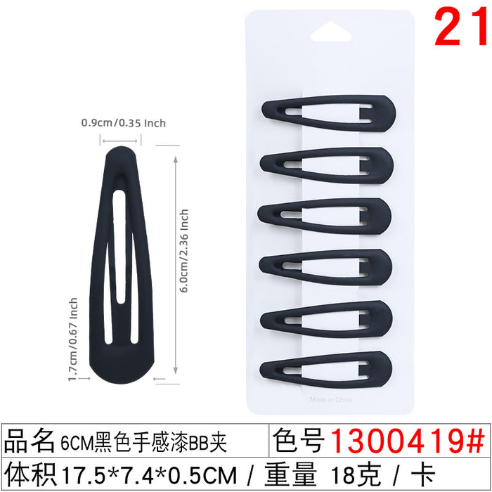 Wholesale simple temperament black feel paint clip bangs broken hair clip JDC-HC-Liuyi004