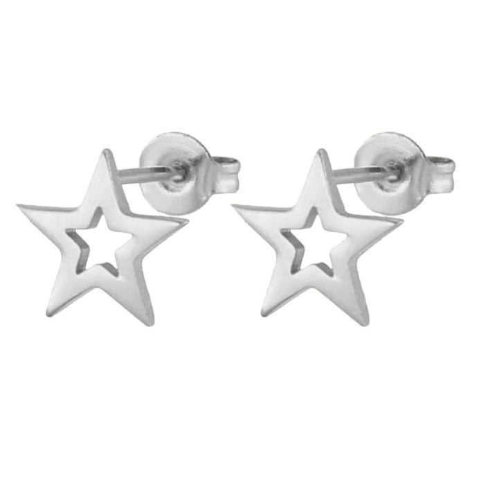 Wholesale Stainless Steel Pentagram Earrings JDC-ES-SS021
