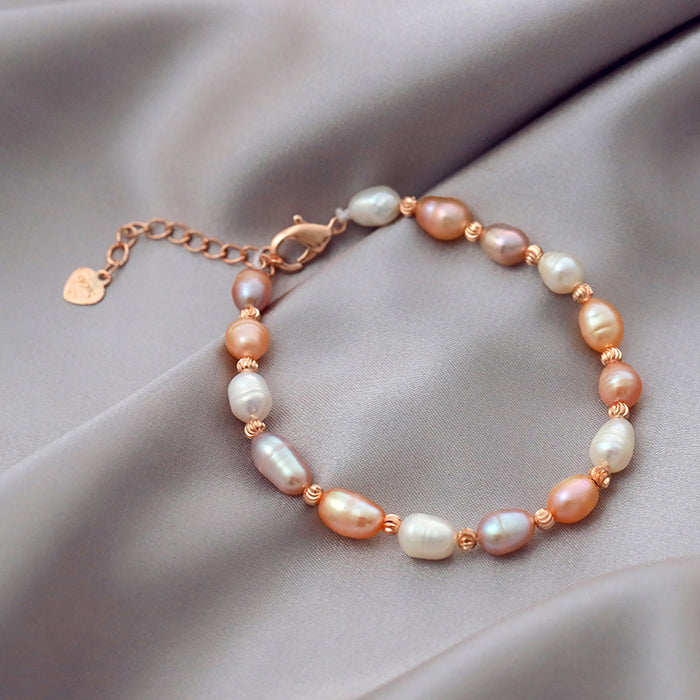 Wholesale Bracelet Freshwater Pearl Mixed Color Jewelry ins Design MOQ≥2 JDC-BT-ManShang006