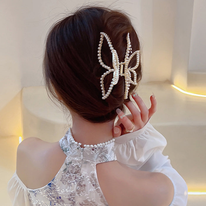 Wholesale Pearl Bow Grab Clip Large Hair Grab JDC-HC-Shangy002