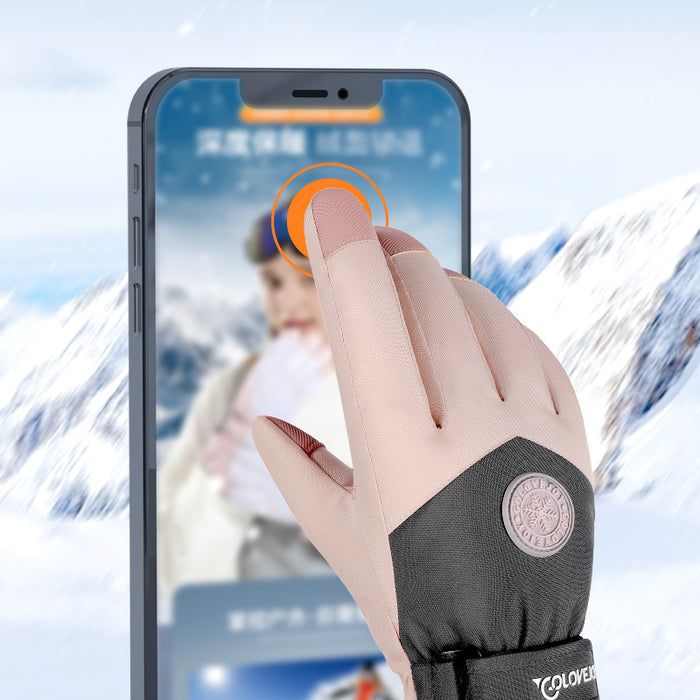 Wholesale Gloves Acrylic Fiber Plus Fleece Waterproof Touch Screen Outdoor Palm Non-Slip MOQ≥2 JDC-GS-XinR003