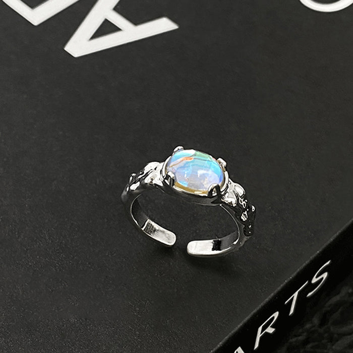Wholesale Ring Silver Plated Moonstone JDC-RS-WeiM001