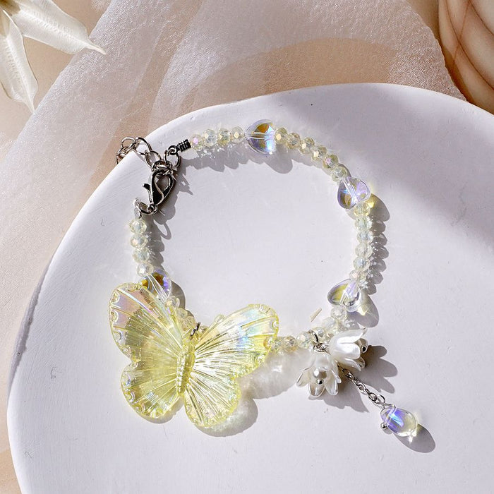 Wholesale Bracelet Alloy Flower Butterfly Element Crystal Bracelet MOQ≥2 JDC-BT-YXiang007