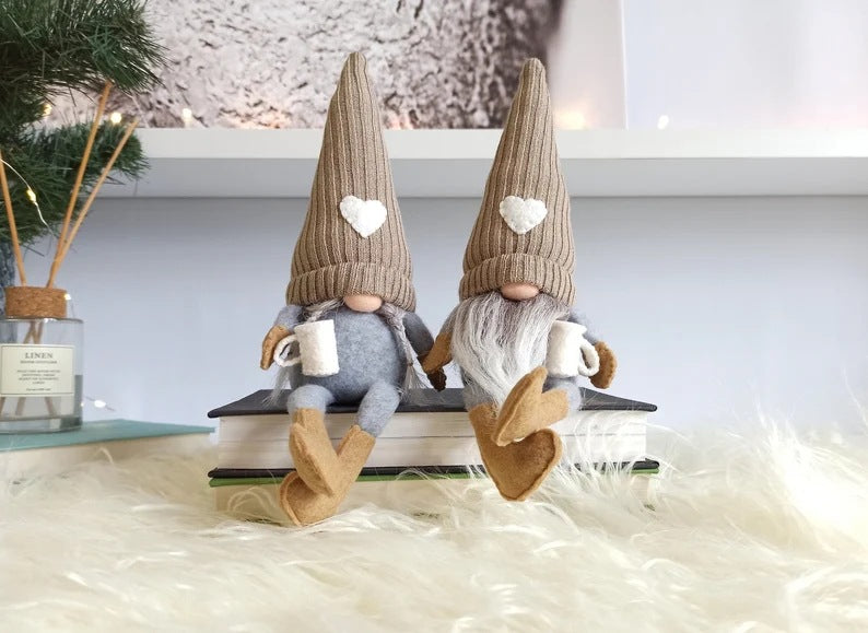 Wholesale Christmas Knitted Faceless Doll Hanging Legs Hand Grinding Coffee MOQ≥2 JDC-DCN-HB013