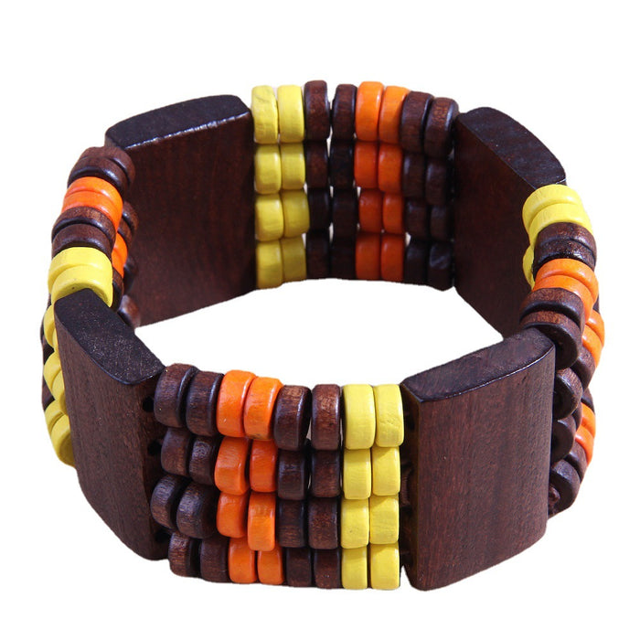 Wholesale Boho Wooden Simple Wide Bracelet JDC-BT-WY137
