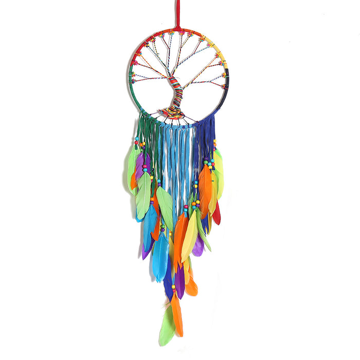 Wholesale colorful feather big floating dreamcatcher MOQ≥2 JDC-DC-BGM004