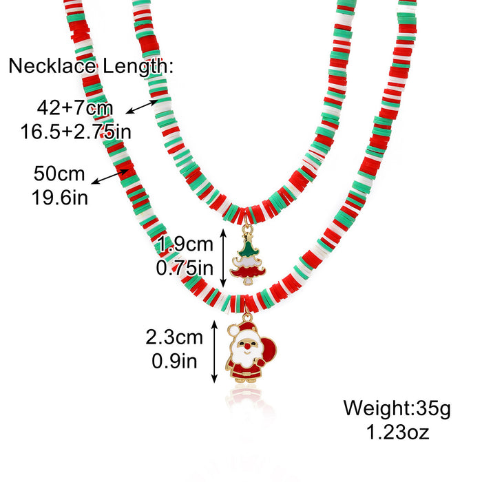 Collares al por mayor Rice Beads Joya de joyería de cerámica suave de Navidad MOQ≥2 JDC-Ne-Many011