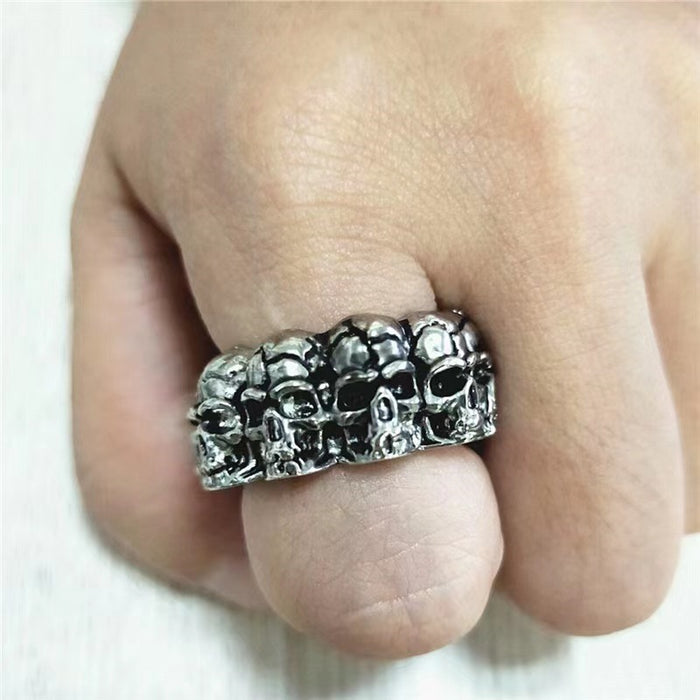 Wholesale Ring Alloy Vintage Skull Ring MOQ≥2 JDC-RS-YuD008