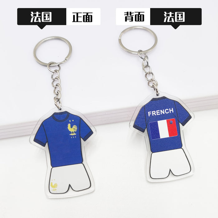 Wholesale Keychains Acrylic Shirts 2022 Qatar Football World Cup Souvenirs JDC-KC-HuaiL003