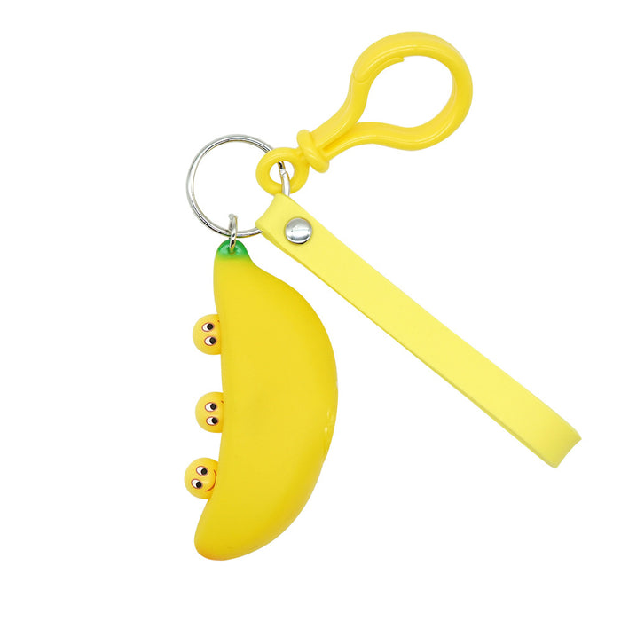 Descompresión mayorista juguete silicona llavero banana jdc-kc-qhui002