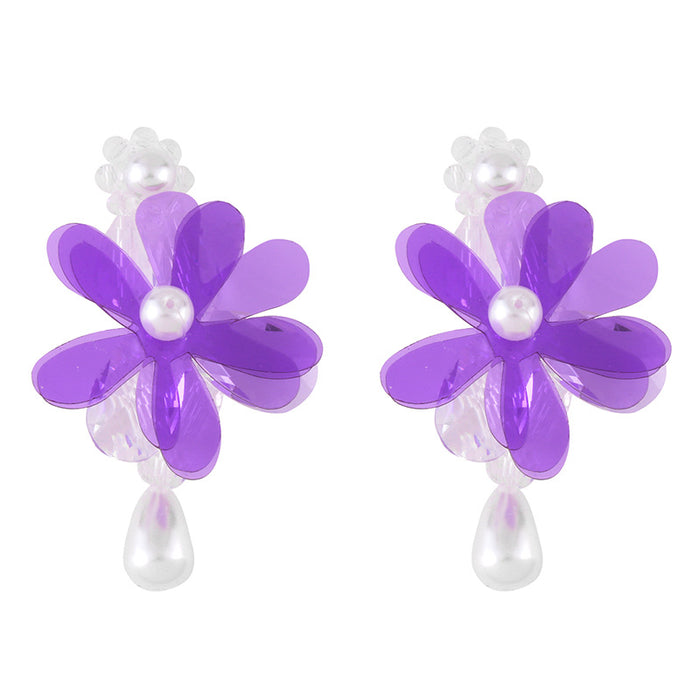 Wholesale Pearl Earrings Acrylic Flower Stud Earrings Pearl JDC-ES-AS111