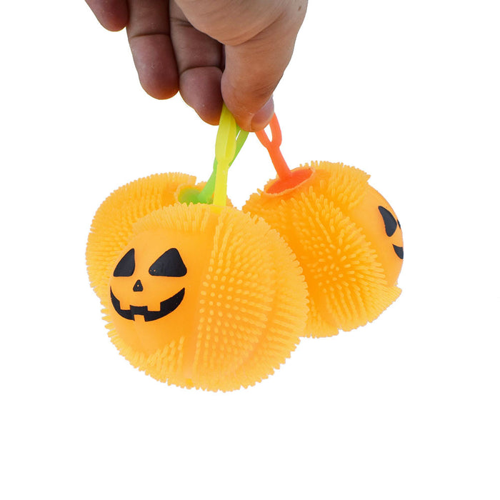 Wholesale fidgets toy TPR plastic extrusion with light pumpkin hair ball stretch MOQ≥2 JDC-FT-HengQ010
