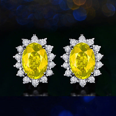 Wholesale crystal gemstone earrings full of diamonds JDC-ES-JYS017