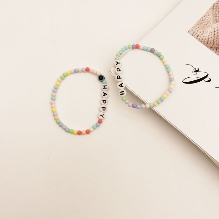Wholesale Children's Millet Bead Bracelet DIY Color Beaded Candy Color MOQ≥2 JDC-BT-QingH006