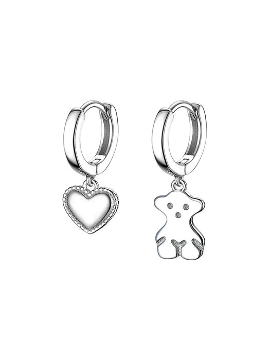 Wholesale Earrings Silver Bear Heart Earrings JDC-ES-Congz043