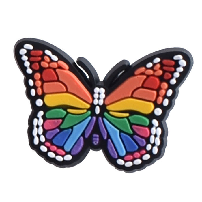 Mayorista aleatorio 100pcs Butterfly PVC Accesorios de bricolaje Croc Charms JDC-CCS-RYY019